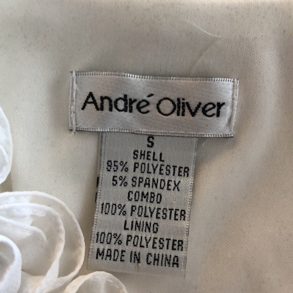 Andre’ Oliver Jersey Knit Multi Layered Ruffle Neckline Mid Sleeve Popover Top - Picture 10 of 11